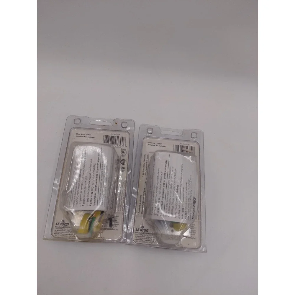 2 Leviton Decora Sureslide Dimmer 600W White 607-6631-PW Preset Switch Lot NIB